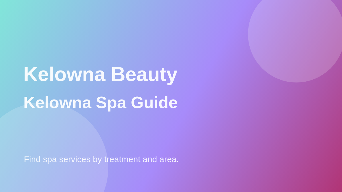 Kelowna spa and beauty guide featured image
